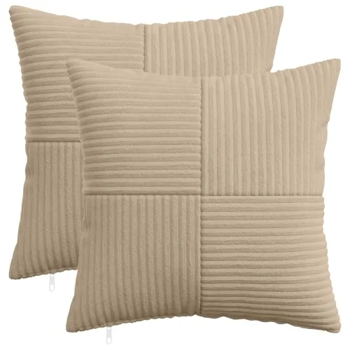 Presvlaka za jastuk 2 pcs ALMELO Sivosmeđa 40 x 40 cm Kord - Sivosmeđa 40 x 40 cm 2 Cijena