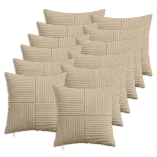Presvlaka za jastuk 12 pcs ALMELO Sivosmeđa 40 x 40 cm Kord - Sivosmeđa 40 x 40 cm 12 Cijena