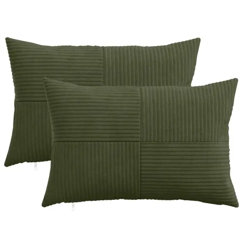 Presvlaka za jastuk 2 pcs ALMELO Zelena 40 x 60 cm Kord - Zelena 40 x 60 cm 2 Cijena