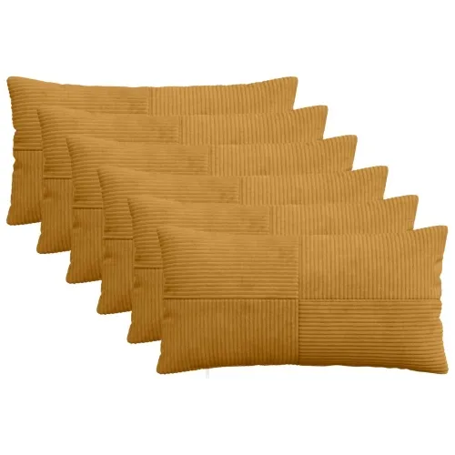 Presvlaka za jastuk 6 pcs ALMELO Žuta 40 x 70 cm Kord - Žuta 40 x 70 cm 6 Cijena