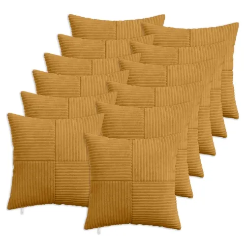 Presvlaka za jastuk 12 pcs ALMELO Žuta 50 x 50 cm Kord - Žuta 50 x 50 cm 12 Cijena
