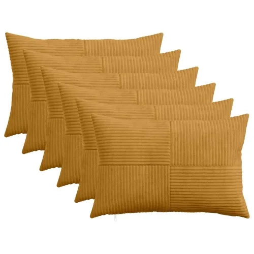 Presvlaka za jastuk 6 pcs ALMELO Žuta 50 x 75 cm Kord - Žuta 50 x 75 cm 6 Cijena