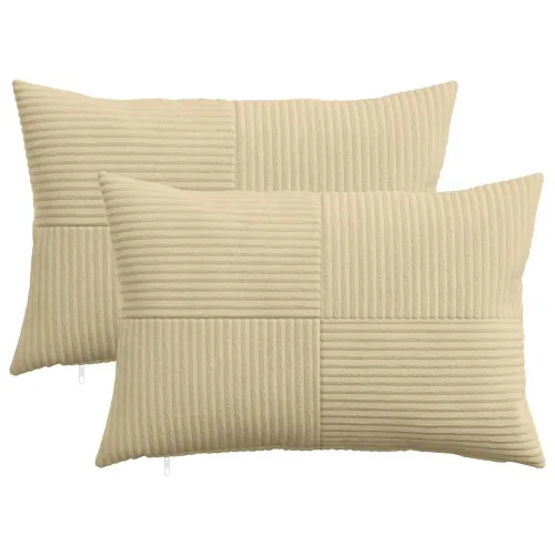 Presvlaka za jastuk 2 pcs ALMELO Siva zelena 50 x 80 cm Kord - Svijetlo zelena siva 50 x 80 cm 2 Cijena