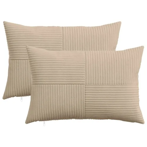 Presvlaka za jastuk 2 pcs ALMELO Sivosmeđa 50 x 80 cm Kord - Sivosmeđa 50 x 80 cm 2 Cijena