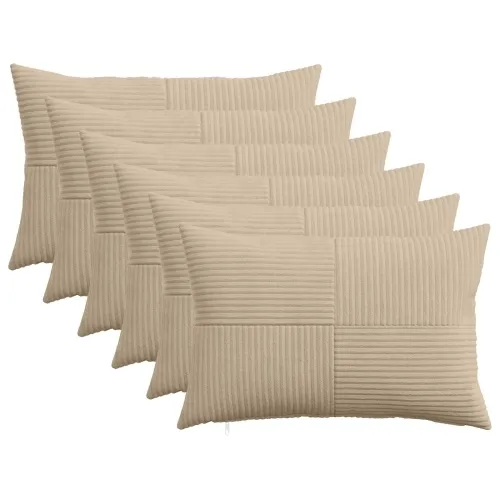 Presvlaka za jastuk 6 pcs ALMELO Sivosmeđa 50 x 80 cm Kord - Sivosmeđa 50 x 80 cm 6 Cijena