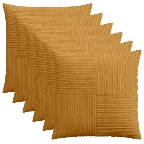 Presvlaka za jastuk 6 pcs ALMELO Žuta 80 x 80 cm Kord - Žuta 80 x 80 cm 6 Cijena