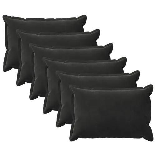 Presvlaka za jastuk 6 pcs HOUTEN Crna 30 x 50 cm Baršun - Crna 30 x 50 cm 6 Cijena