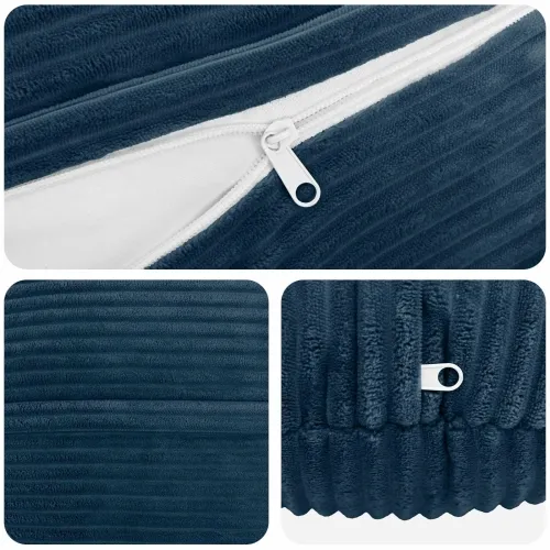 Presvlaka za jastuk 2 pcs HEERLEN Mornarsko plava Ø 30 cm Kord - Modra Ø 30 cm 2 Cijena