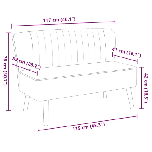 Kauč Tkanina 117x55,5x77 cm Svijetlo sivi - Svjetlosiva Cijena