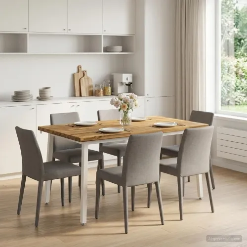 140 x 70 x 75 cm Čvrsto drvo akacije Bijela Pravokutni - Bijela 140 x 70 x 75 cm Živi rub Cijena