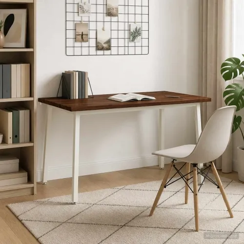 140 x 80 x 75 cm Čvrsto drvo akacije Tamno smeđa i bijela - tamno smeđe i bijele boje 140 x 80 x 75 cm Živi rub Cijena