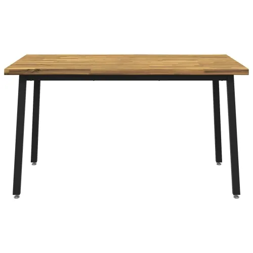 140 x 80 x 75 cm Čvrsto drvo akacije Bijela i crna Pravokutni - Bijela i crna 140 x 80 x 75 cm Živi rub Cijena