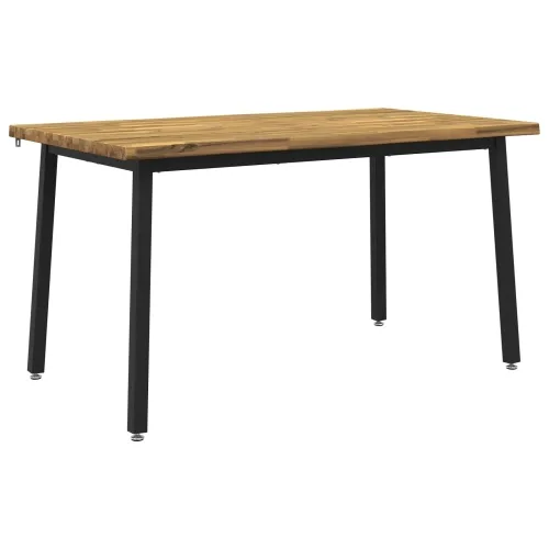 140 x 80 x 75 cm Čvrsto drvo akacije Bijela i crna Pravokutni - Bijela i crna 140 x 80 x 75 cm Živi rub Cijena