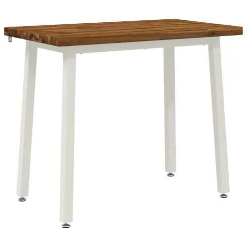 110 x 55 x 75 cm Čvrsto drvo akacije Prirodna i bijela - Prirodna i bijela 110 x 55 x 75 cm Četvrtasto Cijena