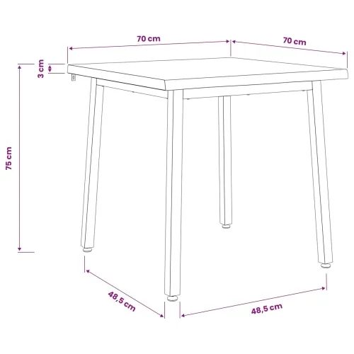 70 x 70 x 75 cm Čvrsto drvo akacije Prirodna i crna Četvrtasti - Prirodna i crna 70 x 70 x 75 cm Četvrtasto Cijena