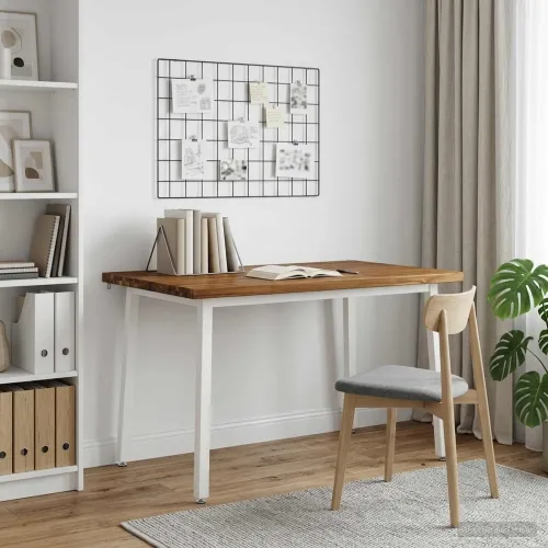 120 x 70 x 75 cm Čvrsto drvo akacije Prirodna i bijela - Prirodna i bijela 120 x 70 x 75 cm Četvrtasto Cijena