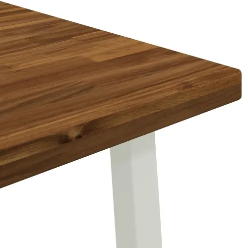 80 x 80 x 75 cm Čvrsto drvo akacije Prirodna i bijela - Prirodna i bijela 80 x 80 x 75 cm Četvrtasto Cijena