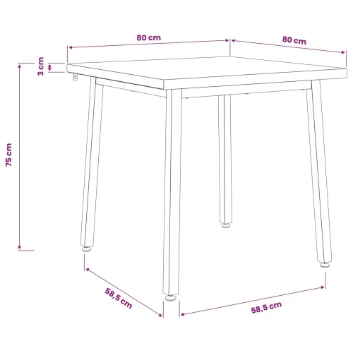80 x 80 x 75 cm Čvrsto drvo akacije Bijela i crna Četvrtasti - Bijela i crna 80 x 80 x 75 cm Četvrtasto Cijena