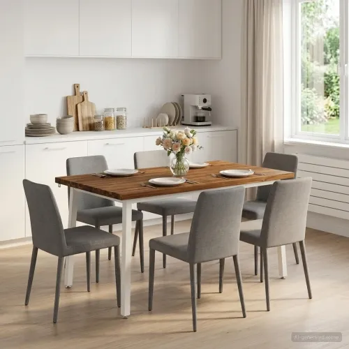 140 x 80 x 75 cm Čvrsto drvo akacije Prirodna i bijela - Prirodna i bijela 140 x 80 x 75 cm Četvrtasto Cijena