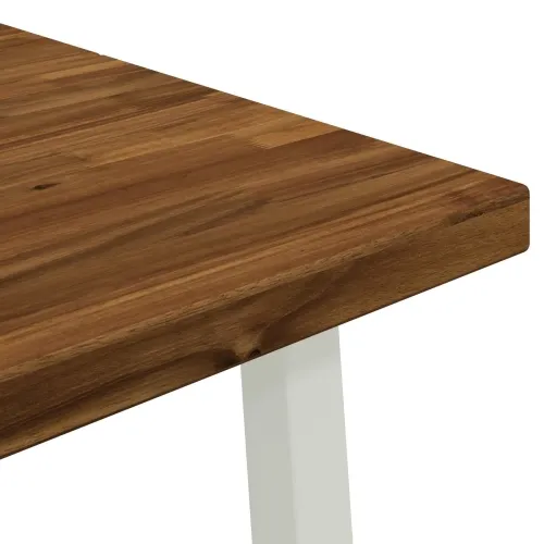 140 x 80 x 75 cm Čvrsto drvo akacije Prirodna i bijela - Prirodna i bijela 140 x 80 x 75 cm Četvrtasto Cijena