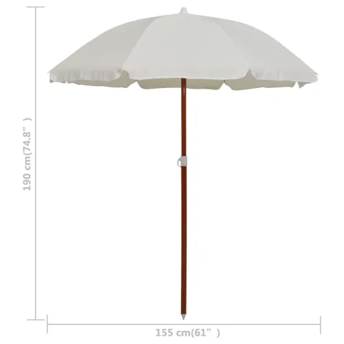 Vrtni suncobran s čeličnim stupom 180 cm boja pijeska - Pijesak 180 cm 1 Pijesak Cijena