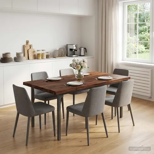 Pravokutni stolni vrh 110 x 60 x 3 cm Pravokutni - Tamno smeđa 110 x 60 x 3,2 cm Živi rub 2 strane Cijena