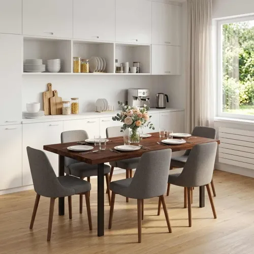 Pravokutni stolni vrh 120 x 60 x 3 cm Pravokutni - Tamno smeđa 120 x 60 x 3,2 cm Živi rub 2 strane Cijena