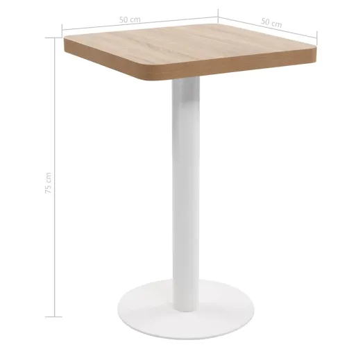 Bistro stol svjetlosmeđi 50 x 50 cm MDF - svijetlo smeđa i bijela 50 x 50 x 75 cm 1 Cijena