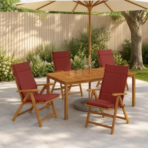 Jastučići za stolice s visokim naslonom - 4 komada GEMERT 4 pcs - Crvena (melange) 120 x 50 x 3 cm 4 Cijena