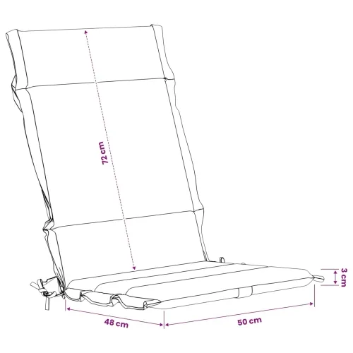 Jastučići za stolice s visokim naslonom - 2 komada GEMERT 2 pcs - Bež (poliester) 120 x 50 x 3 cm 2 Cijena