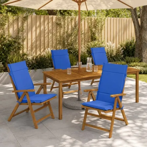 Jastučići za stolice s visokim naslonom - 4 komada GEMERT 4 pcs - Kraljevsko plava (polister) 120 x 50 x 3 cm 4 Cijena