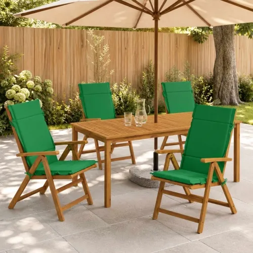 Jastučići za stolice s visokim naslonom - 4 komada GEMERT 4 pcs - Zelena (poliester) 120 x 50 x 3 cm 4 Cijena
