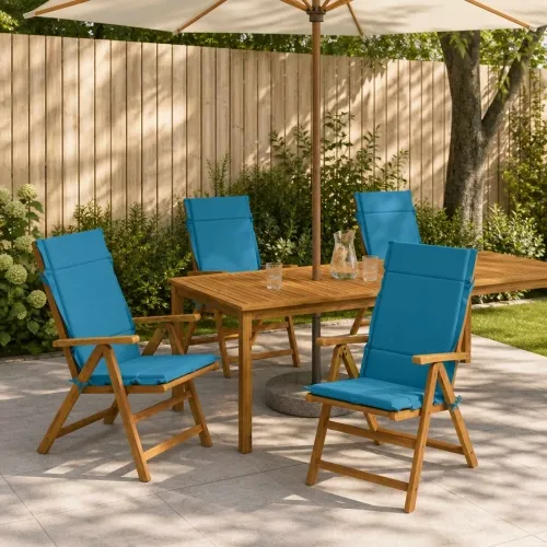 Jastučići za stolice s visokim naslonom - 4 komada GEMERT 4 pcs - Svijetlo plava (polister) 120 x 50 x 3 cm 4 Cijena