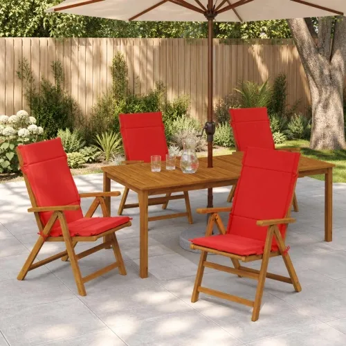 Jastučići za stolice s visokim naslonom - 4 komada GEMERT 4 pcs - Crvena (poliester) 120 x 50 x 3 cm 4 Cijena