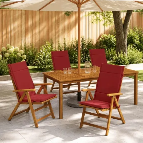 Jastučići za stolice s visokim naslonom - 4 komada GEMERT 4 pcs - Burgundac (poliester) 120 x 50 x 3 cm 4 Cijena