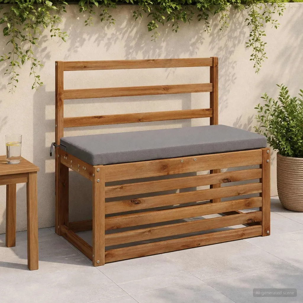 Jastučić za klupu SOEST 100% poliester Siva 60 x 40 x 5 cm - Siva 60 x 40 x 5 cm Melange