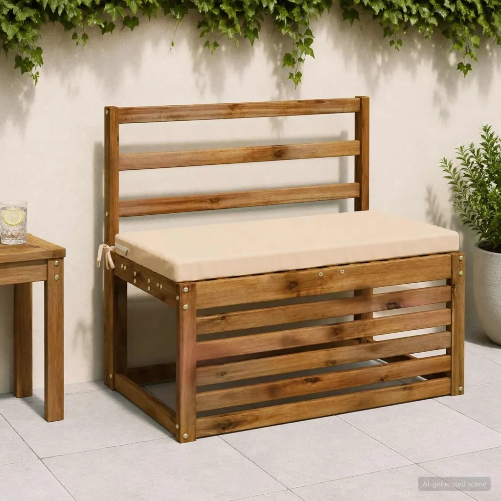Jastučić za klupu SOEST 100% poliester Krem 60 x 40 x 5 cm - Krem 60 x 40 x 5 cm Melange