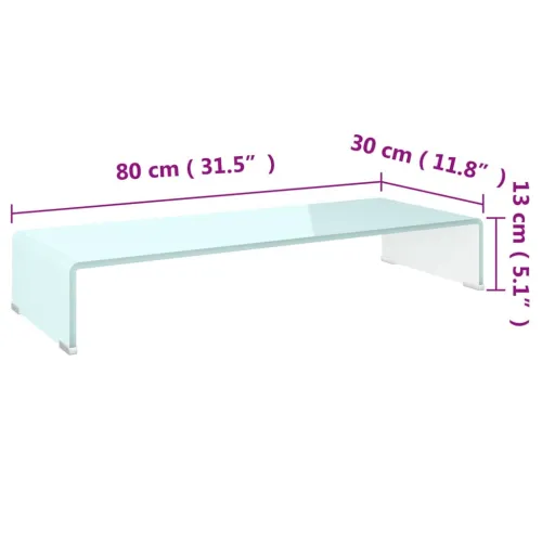 Stalak za TV/monitor stakleni zeleni 80 x 30 x 13 cm - Zelena 80 x 30 x 13 cm Cijena