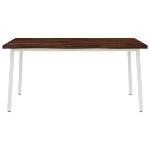 Stol za blagovanje s prirodnim rubom 160 x 80 x 75 cm - tamno smeđe i bijele boje 160 x 80 x 75 cm Živi rub Cijena
