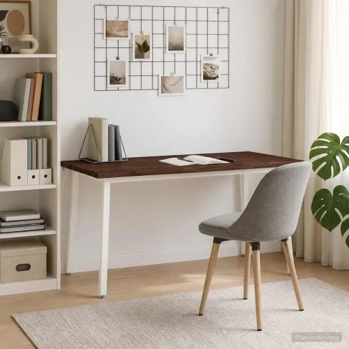 Stol za blagovanje s prirodnim rubom 160 x 80 x 75 cm - tamno smeđe i bijele boje 160 x 80 x 75 cm Živi rub Cijena