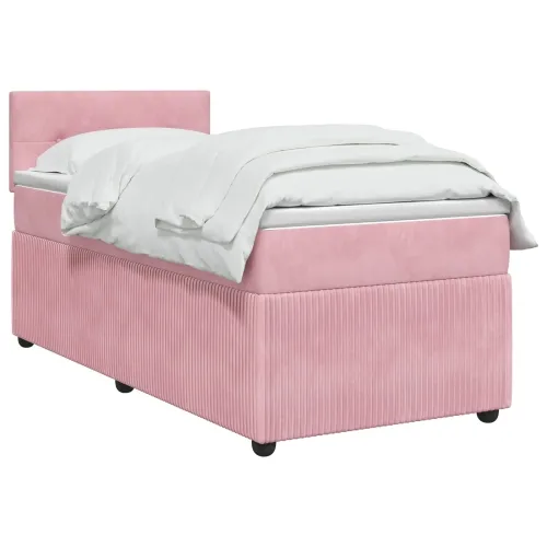 Boxspring krevet s madracem Ružičasta 90 x 200 cm Baršun - Ružičasta 90 x 200 cm Prošiveno gumbima Cijena