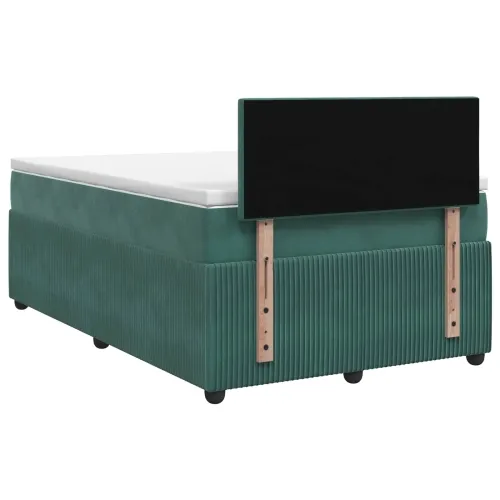 Boxspring krevet s madracem Tamnozelena 120 x 190 cm Baršun - Tamnozelena 120 x 190 cm Dizajn s rombovima Cijena