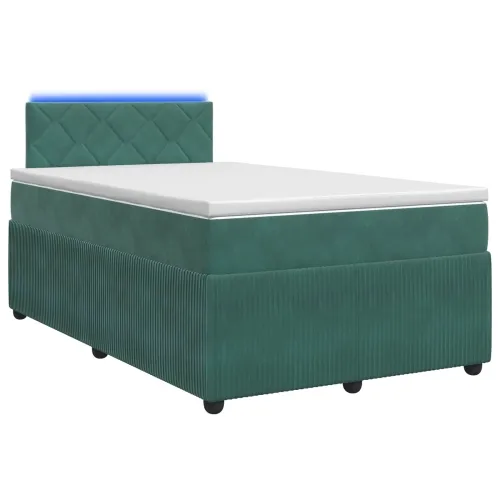 Boxspring krevet s madracem Tamnozelena 120 x 200 cm Baršun - Tamnozelena 120 x 200 cm Dizajn s rombovima Cijena