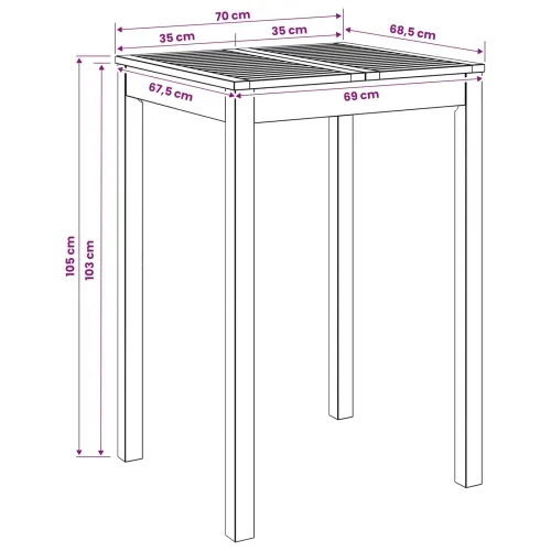Stol za bar u vrtu Prirodna 70 x 68,5 x 105 cm - Prirodna 70 x 68,5 x 105 cm Cijena