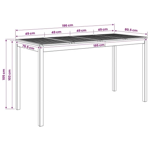 Stol za bar u vrtu Prirodna 196 x 80,5 x 105 cm - Prirodna 196 x 80,5 x 105 cm Cijena