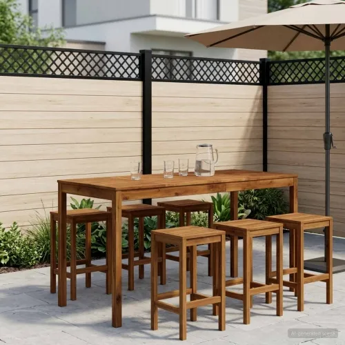 Stol za bar u vrtu Prirodna 196 x 80,5 x 105 cm - Prirodna 196 x 80,5 x 105 cm Cijena