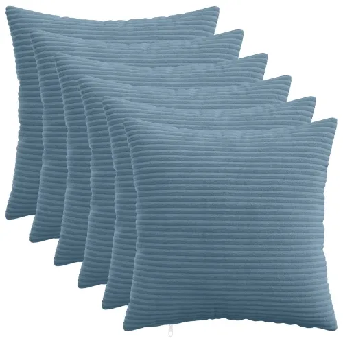 Presvlaka za jastuk 6 pcs HEERLEN Plava 30 x 30 cm Kord - Plava 30 x 30 cm 6 Cijena