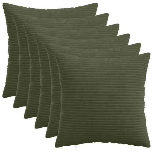 Presvlaka za jastuk 6 pcs HEERLEN Zelena 30 x 30 cm Kord - Zelena 30 x 30 cm 6 Cijena