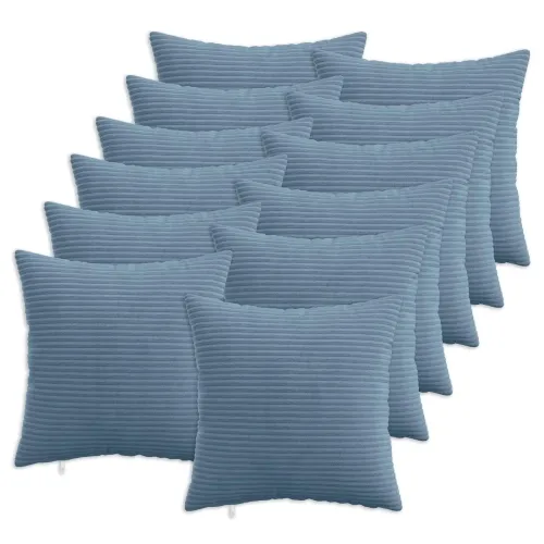Presvlaka za jastuk 12 pcs HEERLEN Plava 40 x 40 cm Kord - Plava 40 x 40 cm 12 Cijena