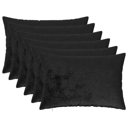 Presvlaka za jastuk 6 pcs HEERLEN Crna 40 x 60 cm Flanel - Crna 40 x 60 cm 6 Cijena
